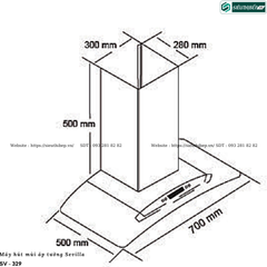 Máy hút mùi Sevilla SV - 329 (Áp tường - Kính cong)