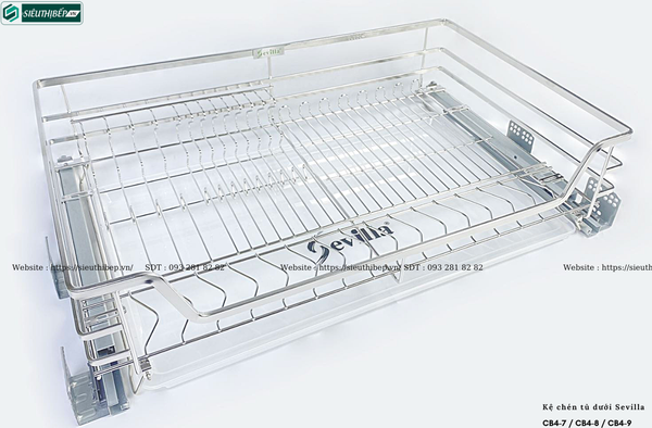 Kệ chén Sevilla CB4-7 / CB4-8 / CB4-9 (Tủ dưới - Inox 304 nan dẹt)