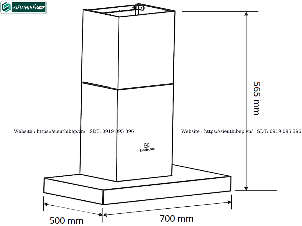 Máy hút mùi Electrolux EFC735SAR (Áp tường - Chữ T)