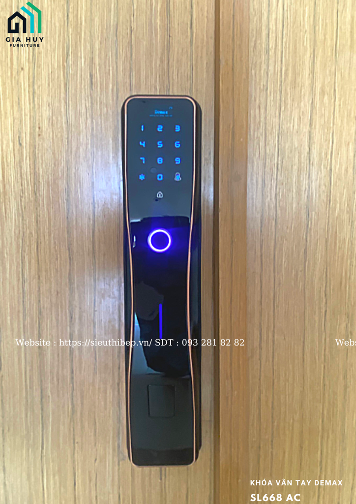 Khóa điện tử Demax SL668 AC / SL668 BL Mở khóa bằng WIFI  APP thông minh