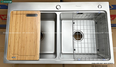 Chậu rửa bát inox Konox KN 8651TD Dekor - Basic (2 hộc đều - lắp dương)