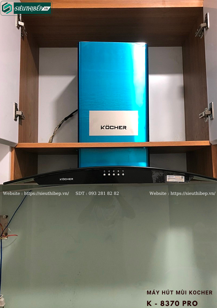 Máy hút mùi Kocher K - 8370 PRO (Áp tường, kính cong)