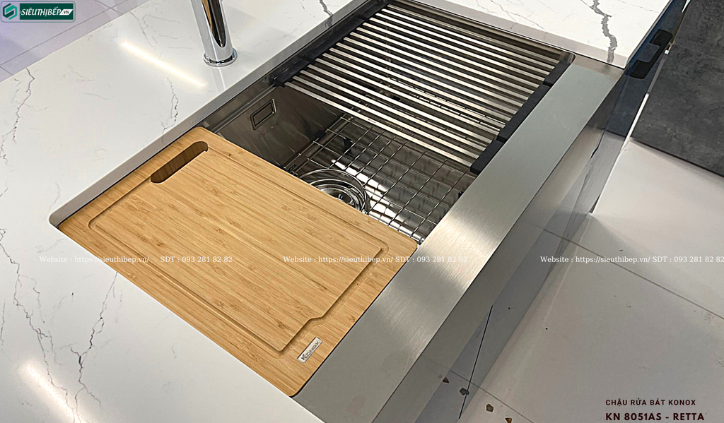 Chậu rửa bát Konox KN 8051AS - Retta (Inox 1 hộc)