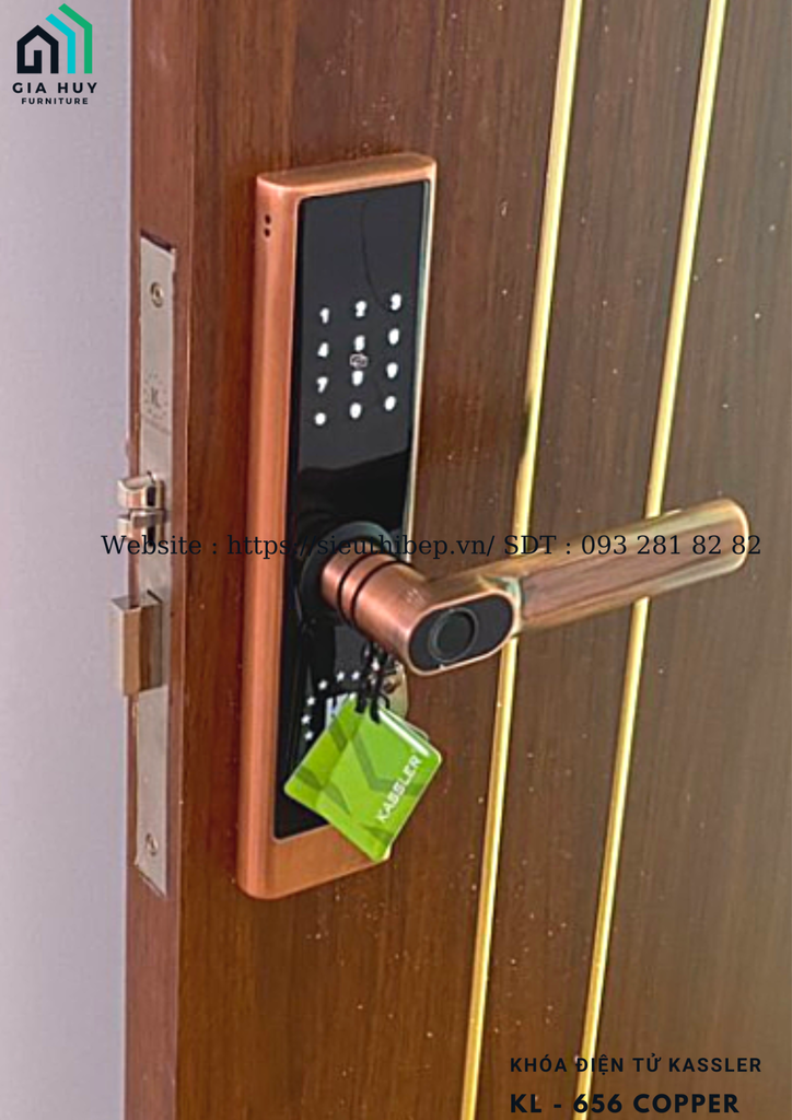 Khóa điện tử Kassler KL - 656 COPPER / KL - 656 GREY mở khóa bằng APP Bluetooth thông minh