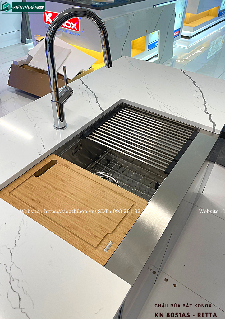 Chậu rửa bát Konox KN 8051AS - Retta (Inox 1 hộc)