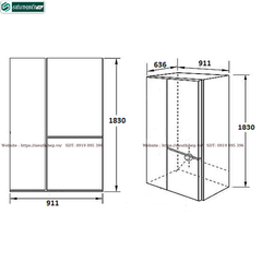 Tủ lạnh Kaff KF - BCD 580W (Side By Side 3 cánh mở  - 580 Lít)