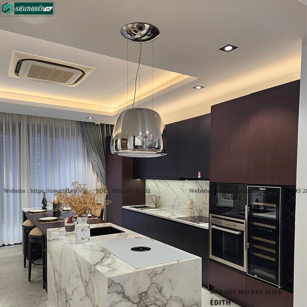 Máy hút mùi Elica ÉDITH (Đảo, treo độc lập - Made in Italy)