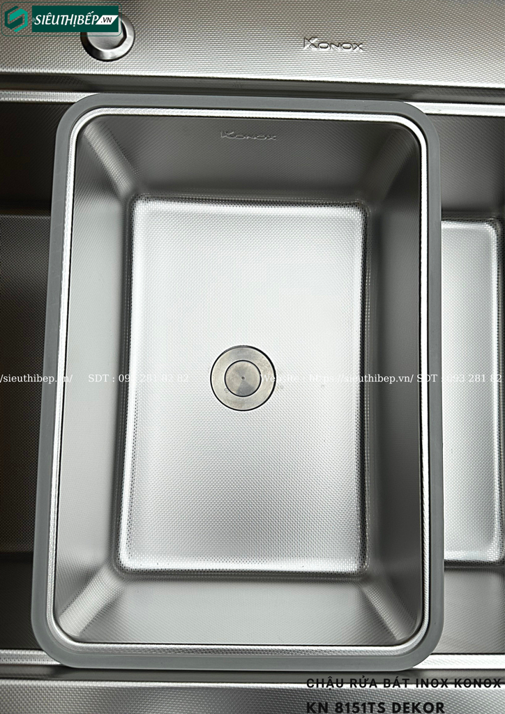 Chậu rửa bát inox Konox KN 8151TS Dekor - Basic (1 hộc - lắp dương)