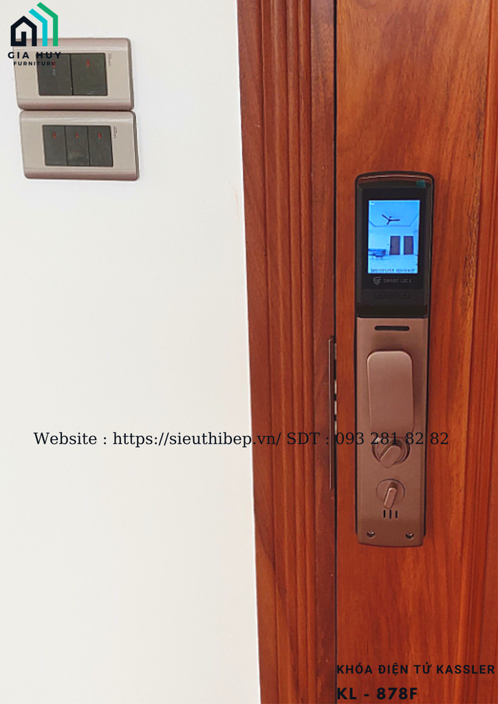 Khóa điện tử Kassler KL - 878F APP mở khóa bằng FACE ID 3D thông minh