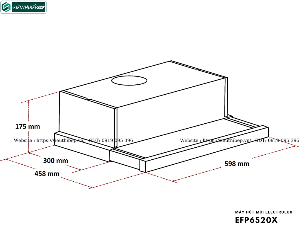 Máy hút mùi Electrolux EFP6520X (Âm tủ)