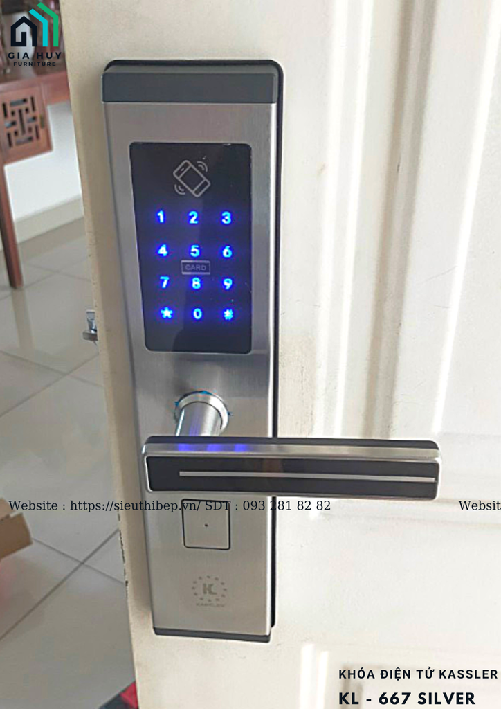 Khóa điện tử Kassler KL - 667 COPPER / KL - 667 SILVER (Thép phủ Nano cao cấp)
