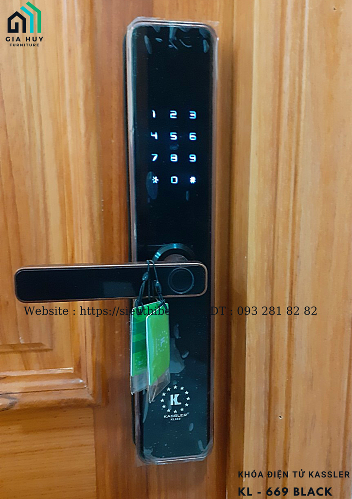 Khóa điện tử Kassler KL - 669 COPPER / KL - 669 BLACK mở khóa bằng APP điện thoại thông minh