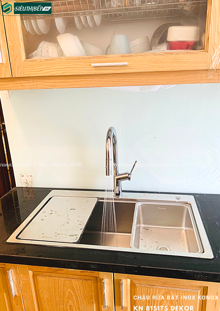 Chậu rửa bát inox Konox KN 8151TS Dekor - Basic (1 hộc - lắp dương)