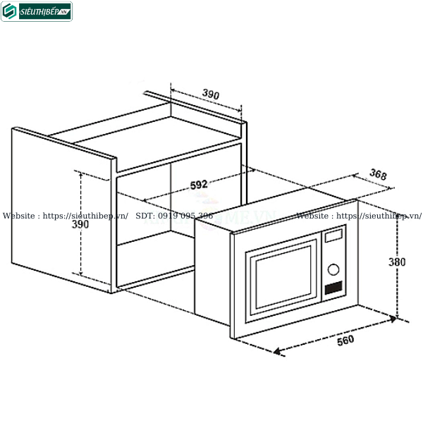 Lò vi sóng Chef's EH - MW801S (25 lít - Âm tủ)