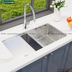 Chậu rửa bát inox Konox KN 8646DU Dekor - Basic (2 hộc đều - lắp âm)