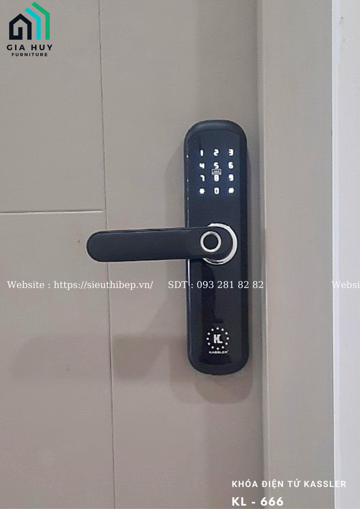 Khóa điện tử Kassler KL - 666 mở khóa bằng APP Wifi thông minh