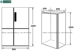 Tủ lạnh Side By Side Kaff KF - BCD 446W (Side By Side 4 cánh mở trên - 446 Lít)