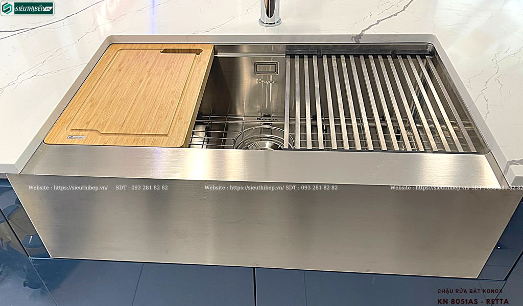 Chậu rửa bát Konox KN 8051AS - Retta (Inox 1 hộc)