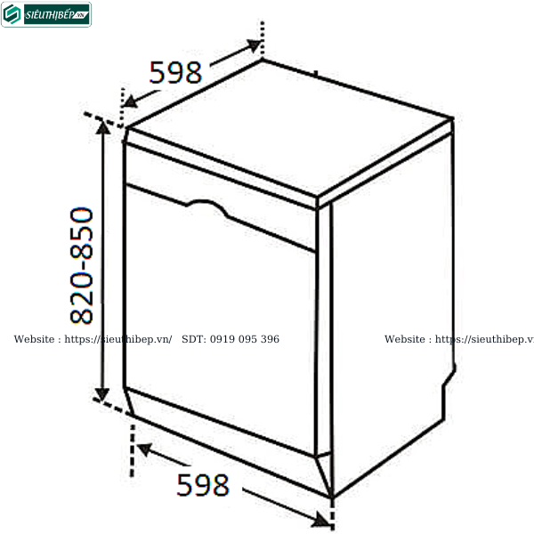 Máy rửa bát Fagor 3LVF - 61S (Độc lập - 12 bộ bát đĩa Châu Âu)