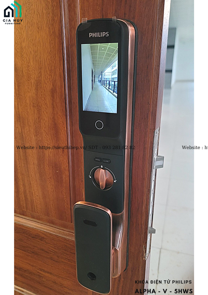 Khóa điện tử Philips Alpha - V - 5HWS (Mở cửa bằng APP Wifi thông minh)