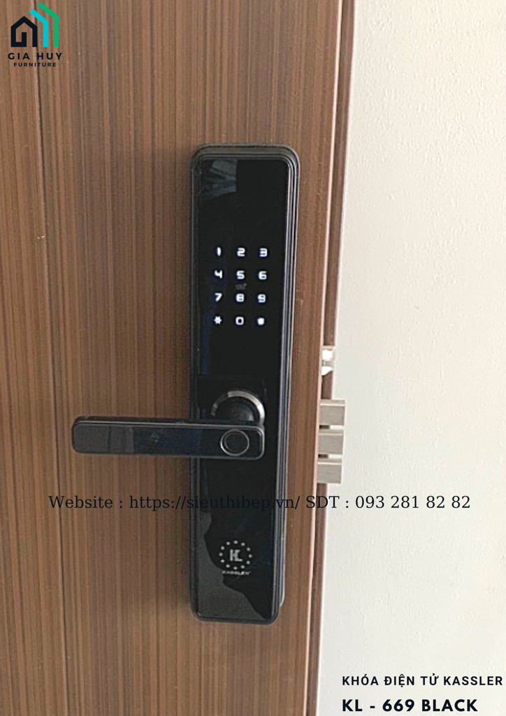 Khóa điện tử Kassler KL - 669 COPPER / KL - 669 BLACK mở khóa bằng APP điện thoại thông minh