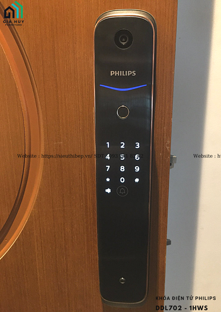 Khóa điện tử philips DDL702 - 1HWS (Mở khóa bằng APP Wifi thông minh)