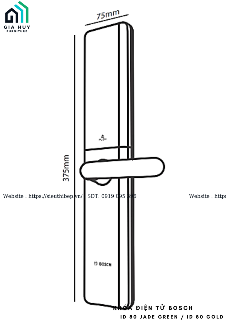 Khóa điện tử Bosch ID 80 JADE GREEN / ID 80 GOLD (Mở khóa bằng APP Wifi thông minh)