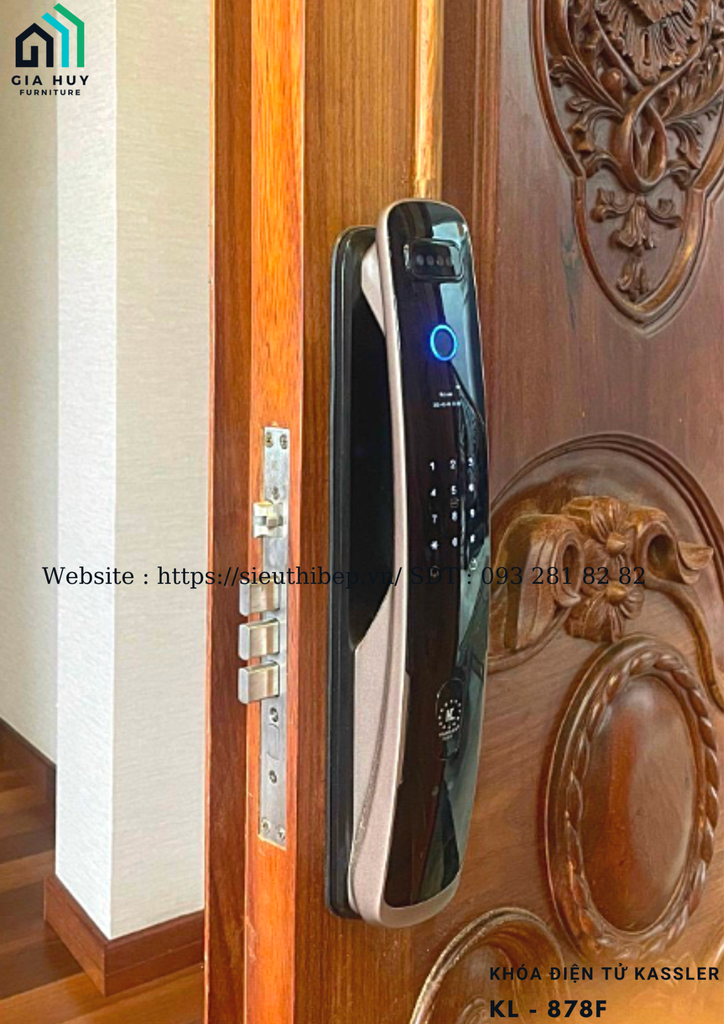 Khóa điện tử Kassler KL - 878F APP mở khóa bằng FACE ID 3D thông minh