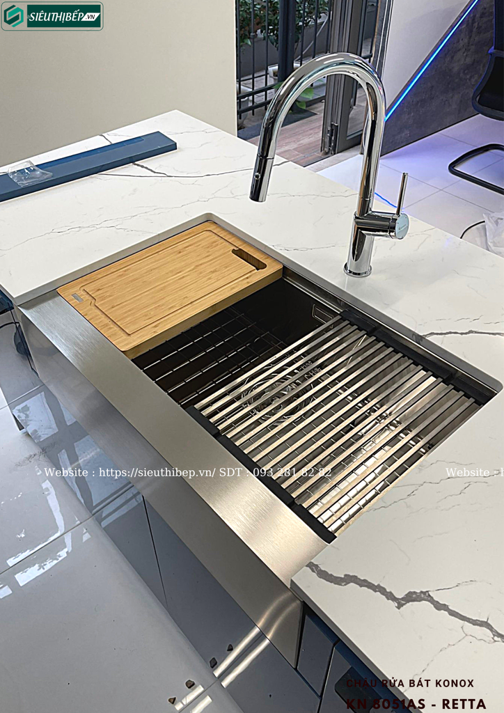 Chậu rửa bát Konox KN 8051AS - Retta (Inox 1 hộc)