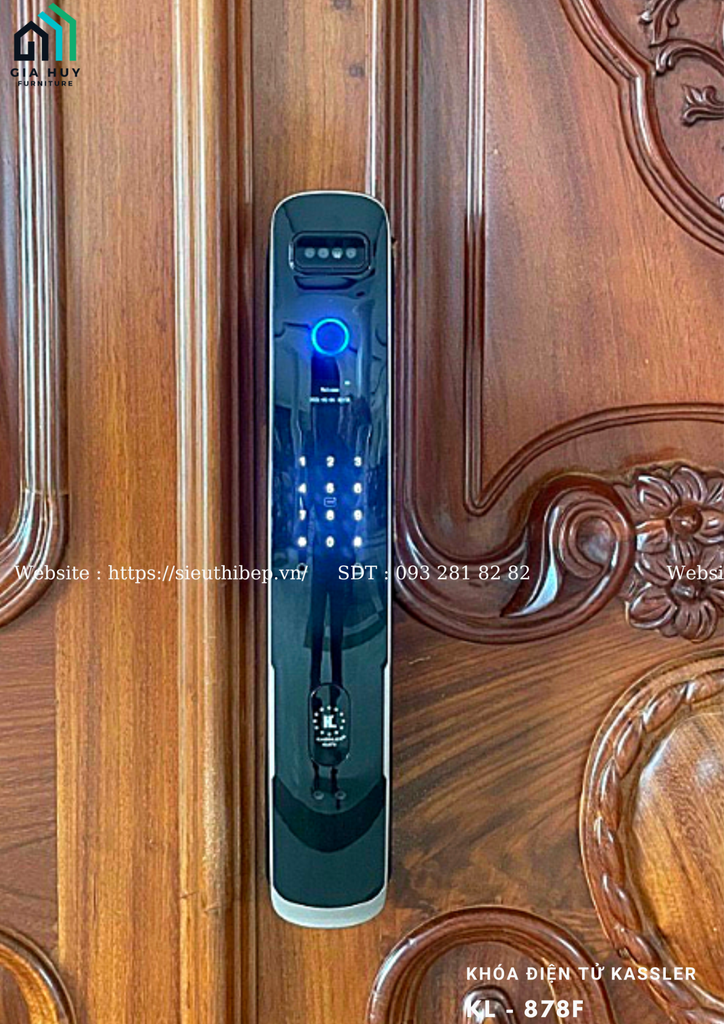 Khóa điện tử Kassler KL - 878F APP mở khóa bằng FACE ID 3D thông minh