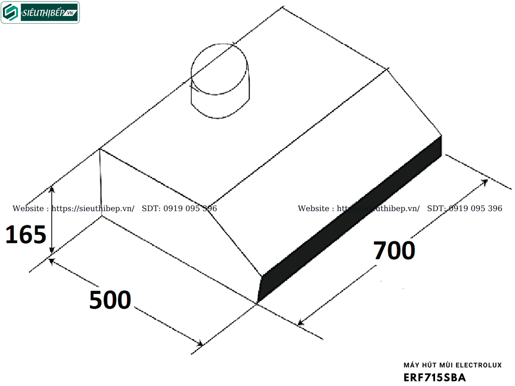 Máy hút mùi Electrolux ERF715SBA (Cổ điển)