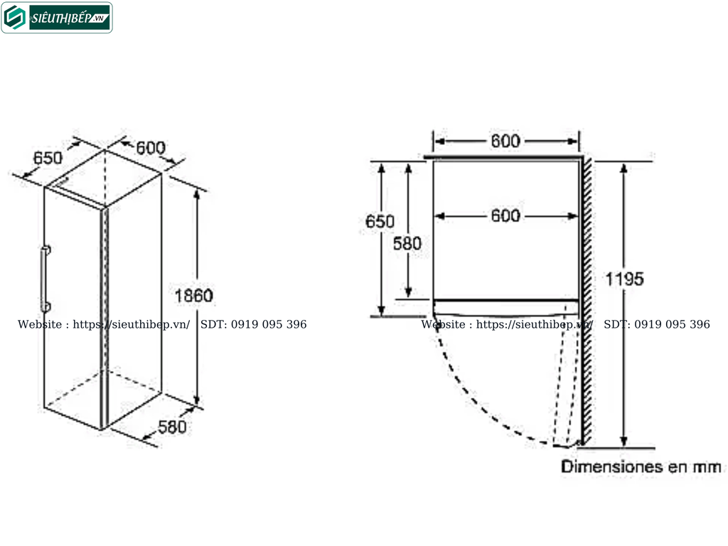 Tủ đông Bosch HMH GSN36VI3P - Serie 4 (Đơn 1 cánh độc lập - Made in Poland)