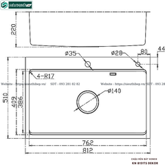 Chậu rửa bát inox Konox KN 8151TS Dekor - Basic (1 hộc - lắp dương)