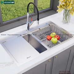 Chậu rửa bát inox Konox KN 8651TD Dekor - Basic (2 hộc đều - lắp dương)