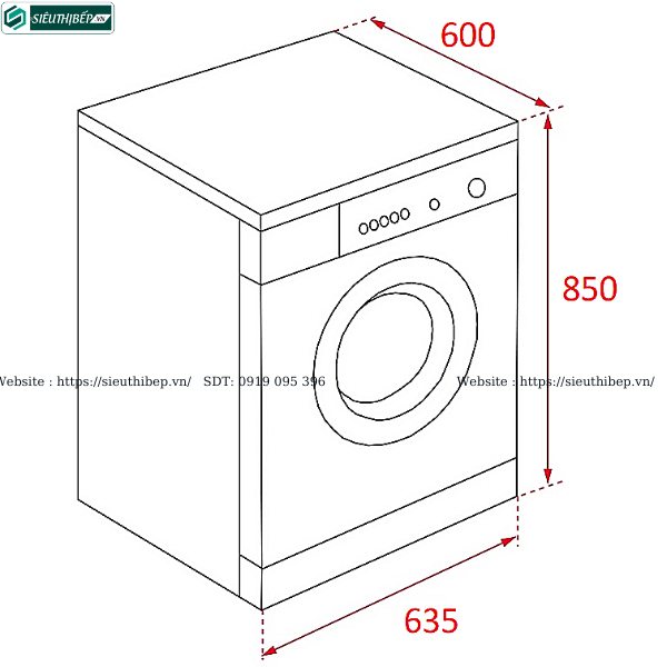 Máy giặt kết hợp sấy quần áo Kaff KF - BWMDR 1006 (Lồng ngang - 6Kg/10Kg)