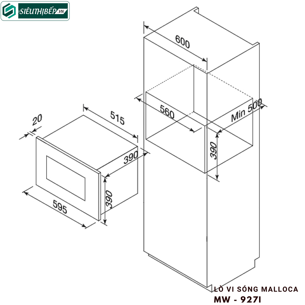 Lò vi sóng Malloca MW - 927I (27 Lít)