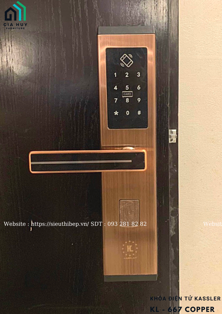 Khóa điện tử Kassler KL - 667 COPPER / KL - 667 SILVER (Thép phủ Nano cao cấp)