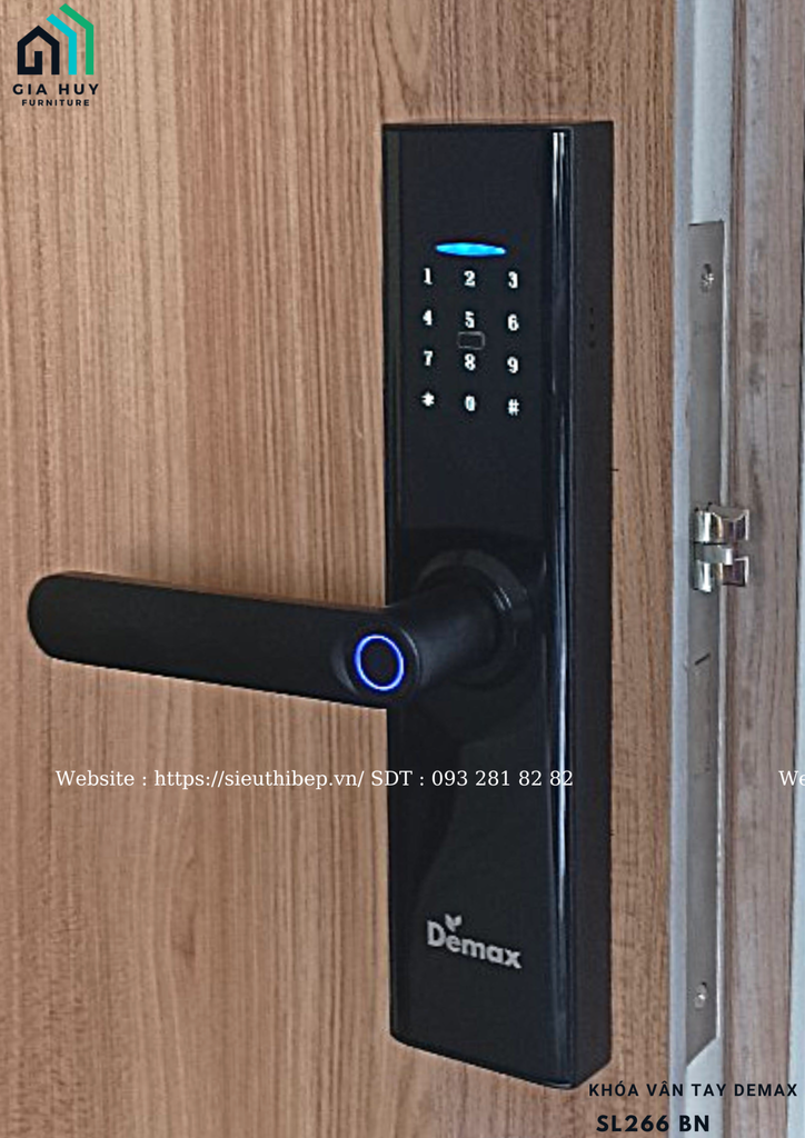 Khóa điện tử Demax SL266 AC (Đồng Cổ) / SL266 BN (Đen Nano) mở khóa bằng WIFI APP thông minh
