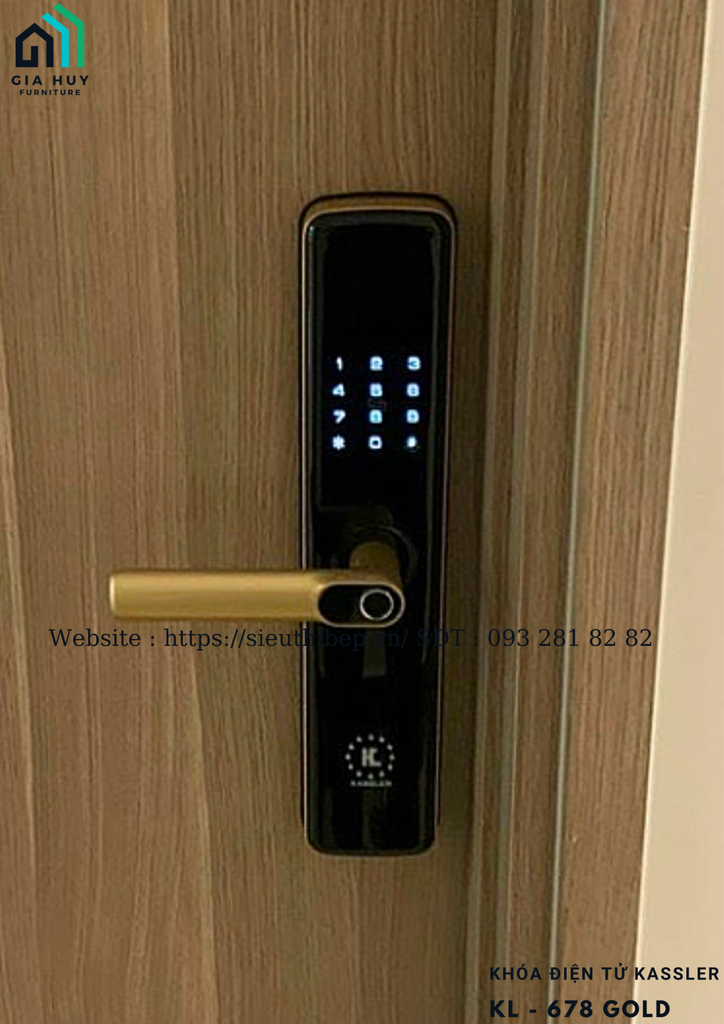 Khóa điện tử Kassler KL - 678 GOLD mở khóa bằng APP điện thoại thông minh
