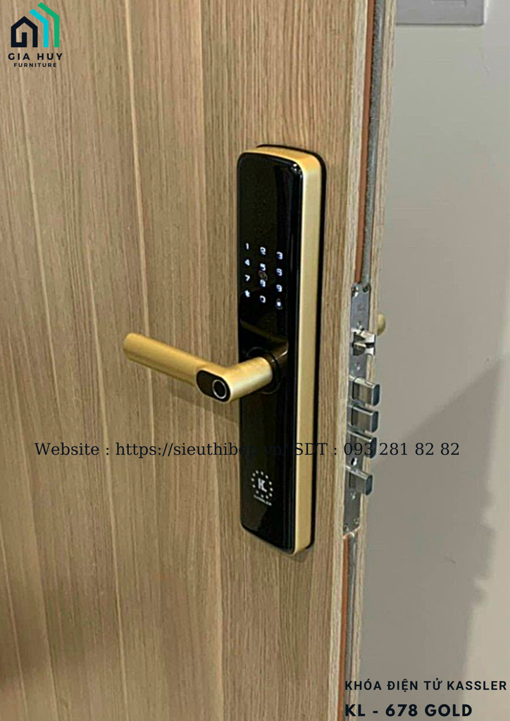 Khóa điện tử Kassler KL - 678 GOLD mở khóa bằng APP điện thoại thông minh