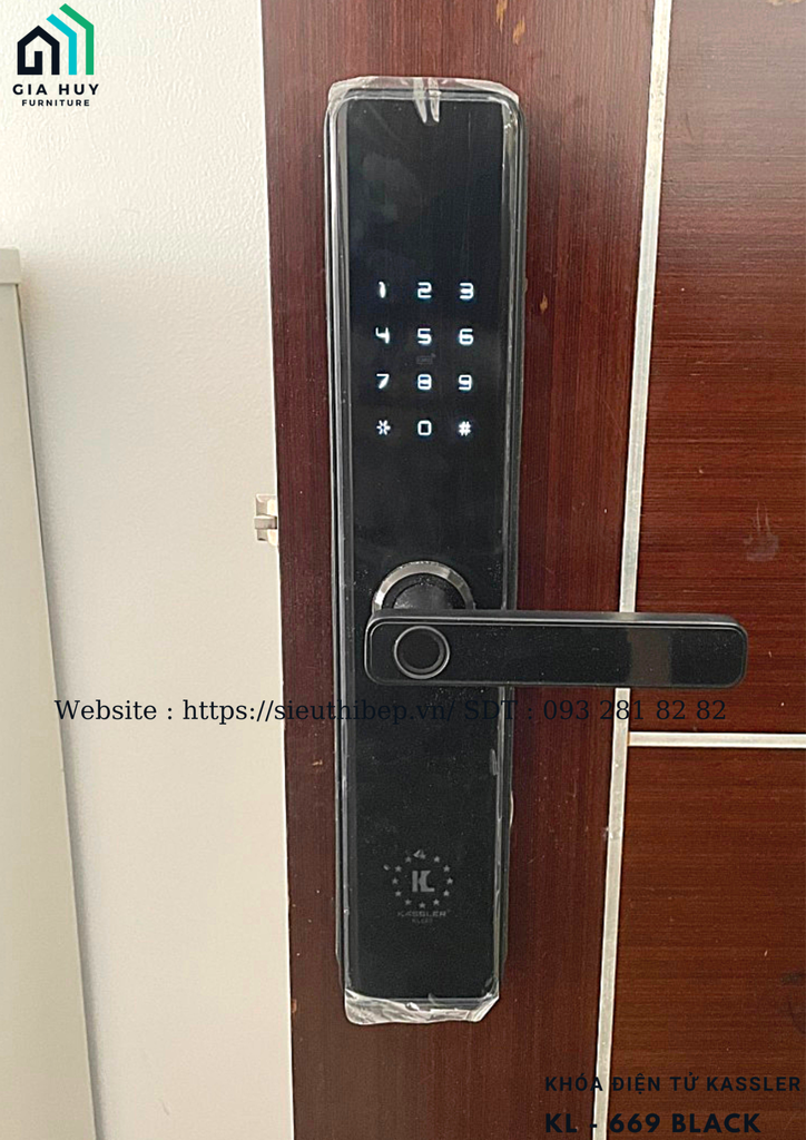 Khóa điện tử Kassler KL - 669 COPPER / KL - 669 BLACK mở khóa bằng APP điện thoại thông minh