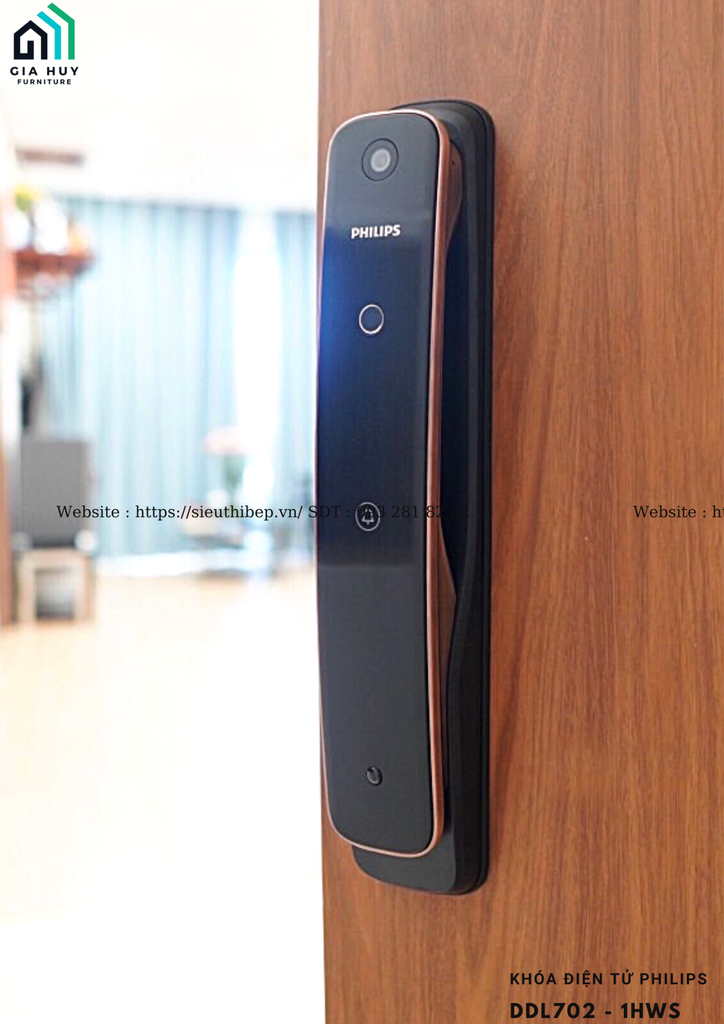 Khóa điện tử philips DDL702 - 1HWS (Mở khóa bằng APP Wifi thông minh)