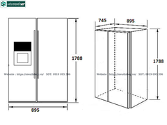 Tủ lạnh Kaff KF - SBS 600GLASS (Side by Side 2 cánh - 573 Lít)