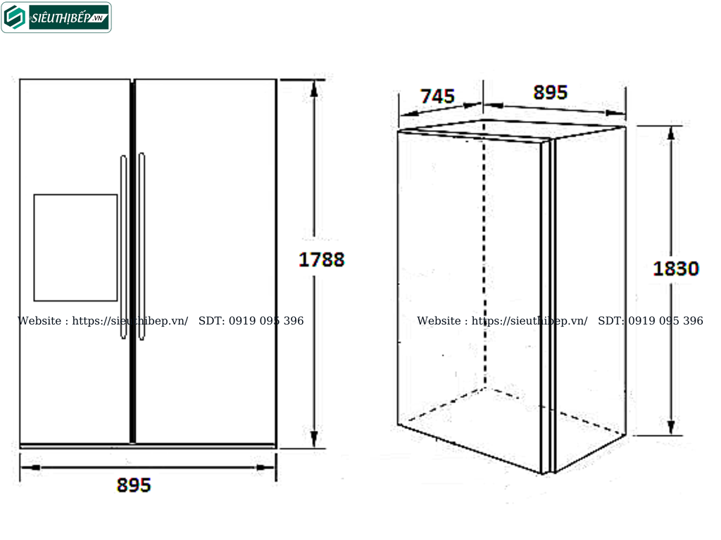 Tủ lạnh Kaff KF - SBS 600BWT (Side By Side 2 cánh - 573 Lít)
