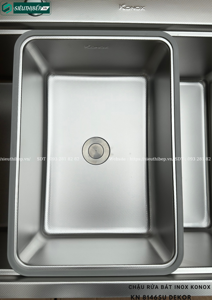Chậu rửa bát inox Konox KN 8146SU Dekor - Basic (1 hộc - lắp âm)