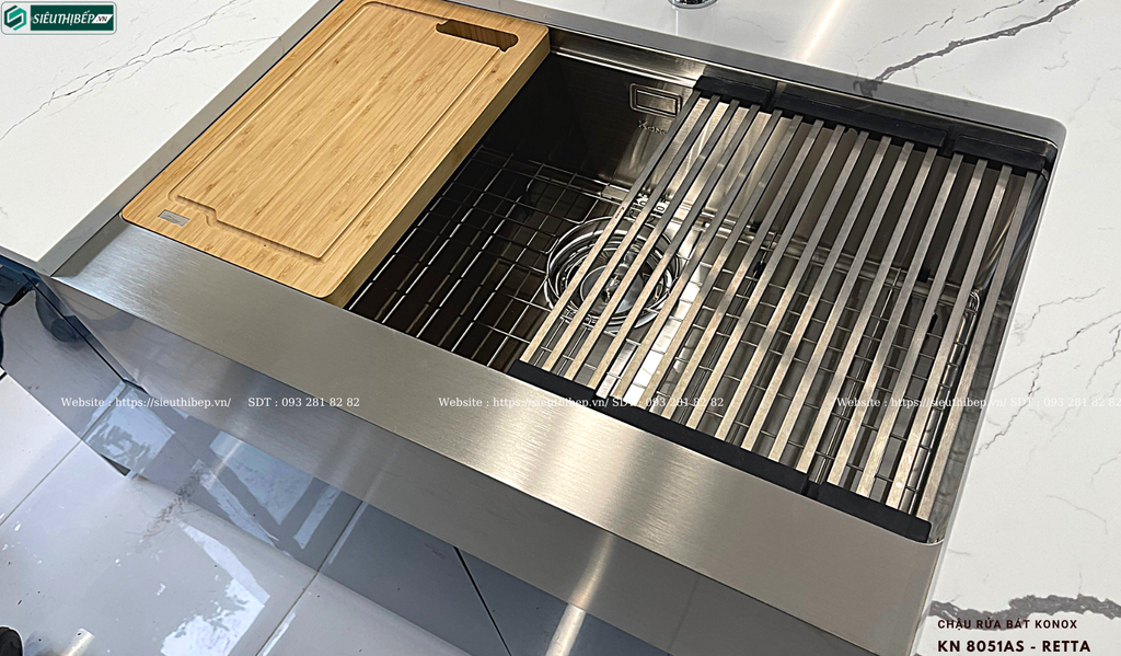 Chậu rửa bát Konox KN 8051AS - Retta (Inox 1 hộc)