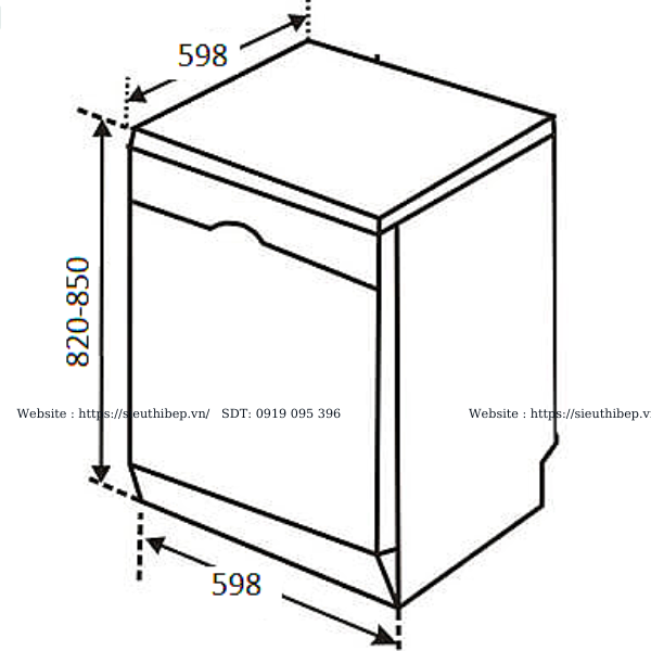 Máy rửa bát Fagor 3LVF - 63AUW (Độc lập - 15 bộ bát đĩa Châu Âu)