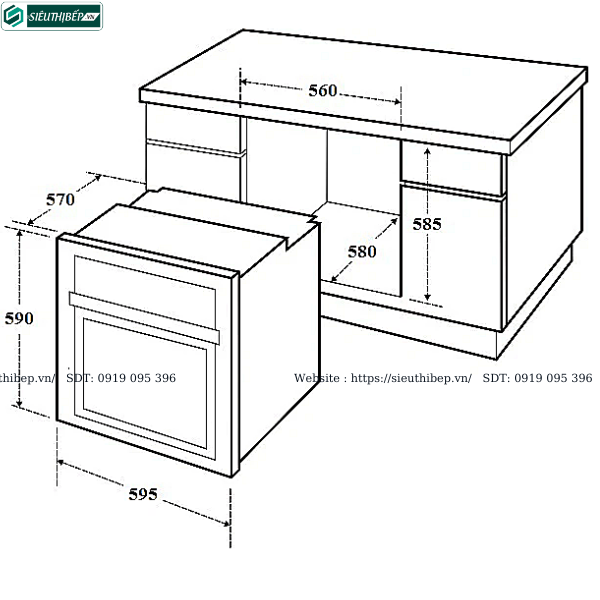 Lò nướng âm tủ Canzy CZ - 06DL (70 Lít - Âm tủ)