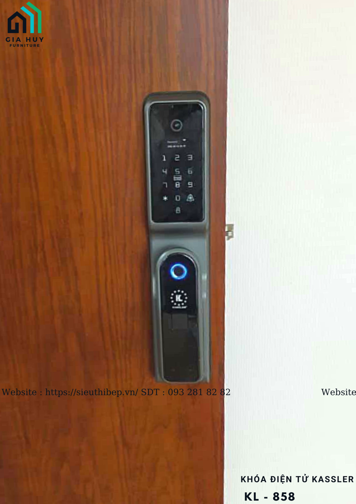 Khóa điện tử Kassler KL - 858 mở khóa bằng APP điện thoại thông minh