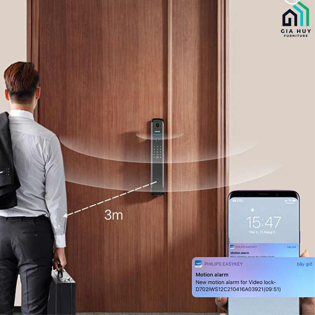 Khóa điện tử philips DDL702 - 1HWS (Mở khóa bằng APP Wifi thông minh)
